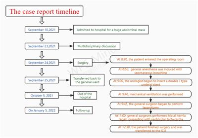 Anesthesia management of an aged patient with giant abdominal tumor and large hiatal hernia: A case report and literature review